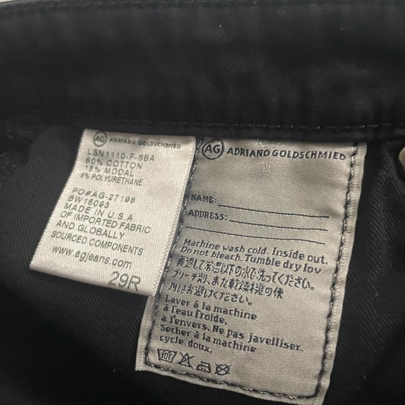 AG Adriano Goldschmied the stilt cigarette leg Black Jeans Size 29R - Picture 6 of 6